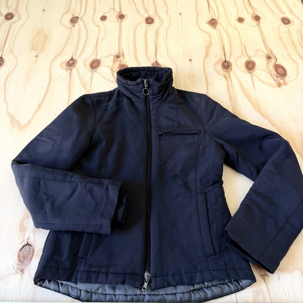 North Sails Softshell Jacket Women Size XS Black Outdoor Logo Made In Italy